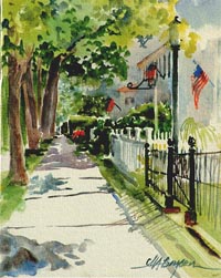 Hughes Street - Watercolor Landscape